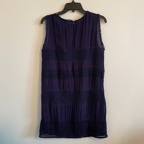ZARA Navy Blue Sleeveless Dress with Crochet Style Details - Picture 8 of 10